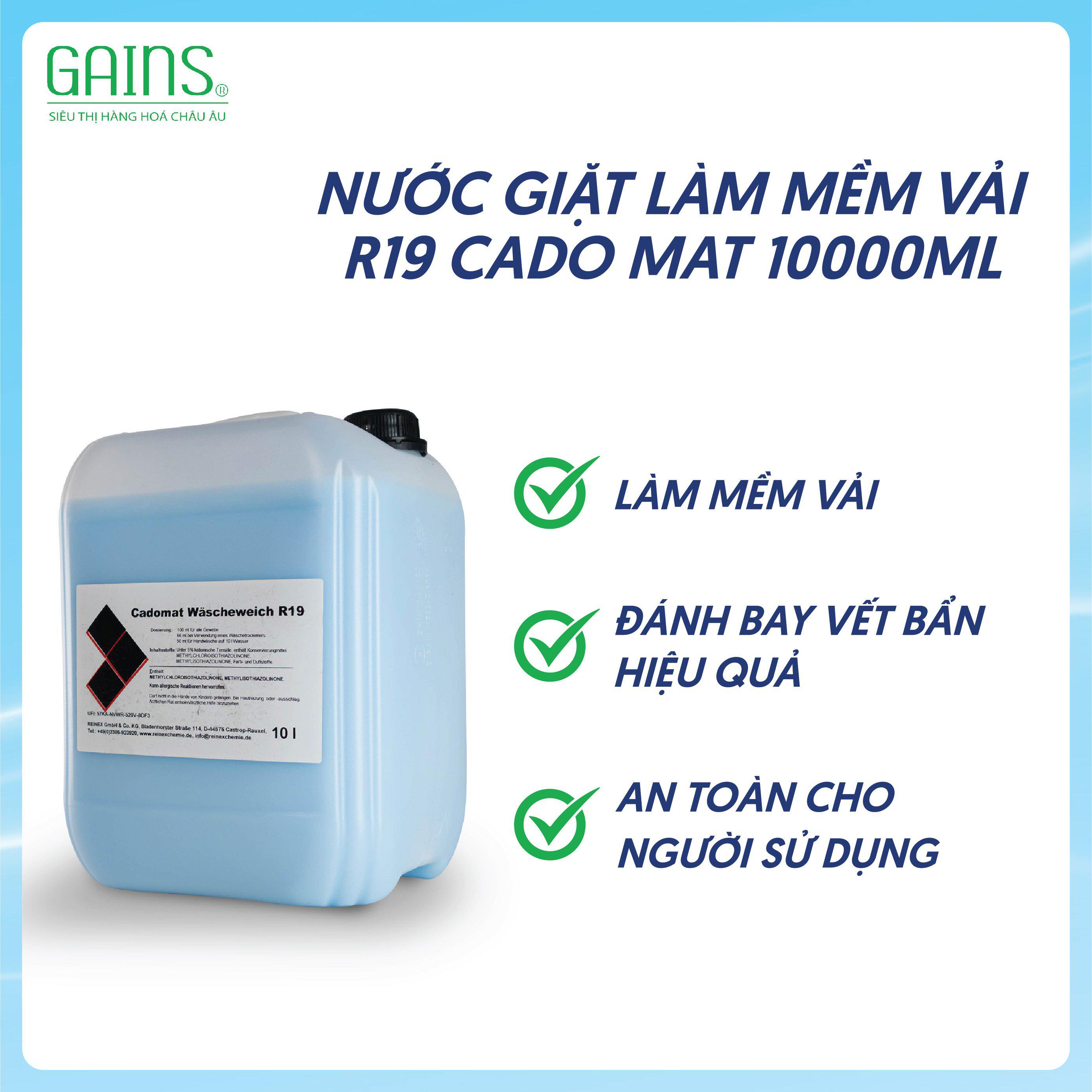 Nước giặt làm mềm vải R19 Cado Mat 10000ml - 1