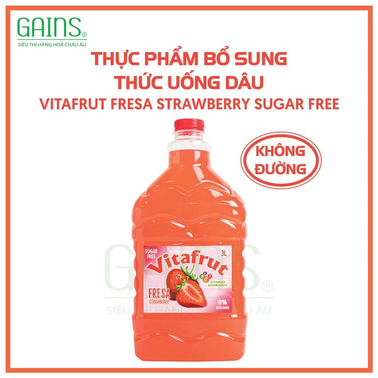 THỰC PHẨM BỔ SUNG THỨC UỐNG DÂU - KHÔNG ĐƯỜNG VITAFRUT FRESA STRAWBERRY SUGAR FREE