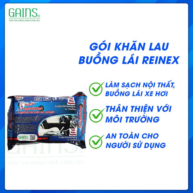 Gói khăn lau buồng lái REINEX