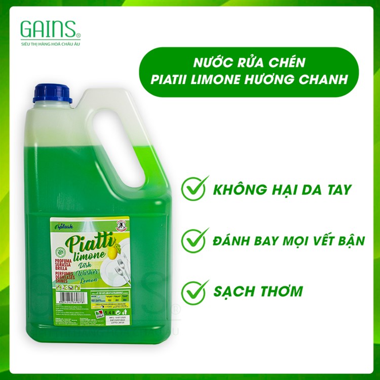 Nước rửa chén Piatti Limone Hương Chanh