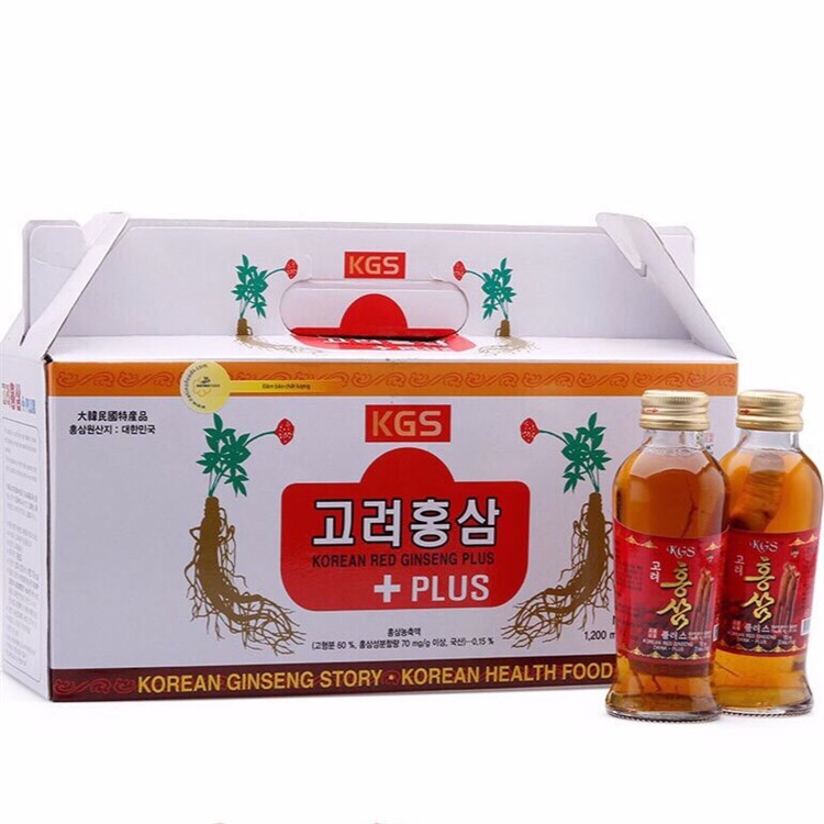 Nước Hồng Sâm Có Củ KGS Korean Red Ginseng Story Plus Hộp 10 Chai