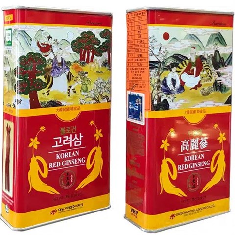 Hồng sâm khô hộp thiếc 6 năm tuồi - 150 grrm chính hãng Daedong Hàn Quốc