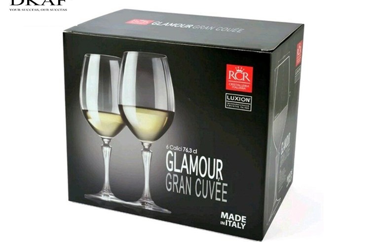 Bộ 6 Ly Pha Lê Rượu Vang Trắng Bầu Lớn RCR Của Ý Dòng Luxion ® Glamour GRAN CUVÉE 763ml (Goblet For Gran Cuvée Wines)